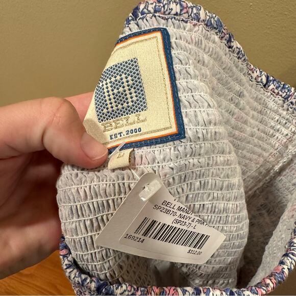 NWT Alicia Bell Blue Pink Boho Floral Cotton Silk Maxi Skirt Large - Picture 13 of 14